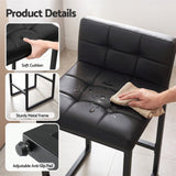 Artiss Bar Stools Set of 2 PU Leather Counter Chairs 65cm Seat Height with Low Back Black