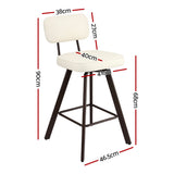 Artiss Bar Stools Set of 2 Swivel Counter 68cm Height Stools w/ Padded Backrest Beige