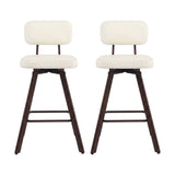 Artiss Bar Stools Set of 2 Swivel Counter 68cm Height Stools w/ Padded Backrest Beige