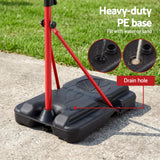 Everfit 2 in 1 Kids Basketball Hoop Adjustable Stand Over Door Scoreboard Red