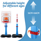 Keezi Kids Basketball Hoop Stand Baseball Set Adjustable Height Sports Toys Blue