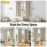 Artiss Blockout Curtains 2X 132x160cm Thermal Insulated Eyelet Drapes Beige
