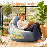 Artiss Outdoor Bean Bag Chair with Filler Splash-Proof Beanbag Sofa for Adults Teens Kids DIY Stuffable Bean Bag for Patio Poolside Relaxing, Grey