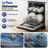 Devanti 12 Place Settings Dishwasher 55cm Freestanding Benchtop Built-In