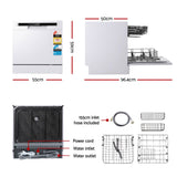 Devanti 8 Place Settings Benchtop Dishwasher White