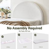 Artiss Double Size Headboard for Bed Frame Boucle Fabric No-Assembly Vacuum Compressed Soft Backrest with Removable Washable Cover 154cm Wide