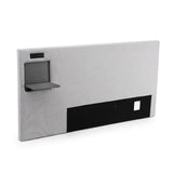 Artiss Queen Headboard Upholstered Foldable Table Charging Station Grey