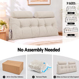 Artiss Headboard Pillow Double Wedge Backrest Triangular with 2 Cushions Beige