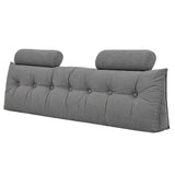 Artiss Headboard Pillow King Wedge Backrest Triangular with 2 Cushions Grey