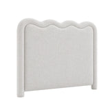 Artiss Boucle Bed Head Double Size Upholstered Wavy Headboard Beige