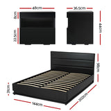 Artiss RGB LED Double Bed Frame with Beside Table Set 16 Colour Mood Lighting