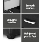 Artiss 2X Bedside Table 2 Drawers Side Table Leather - CADEN Black