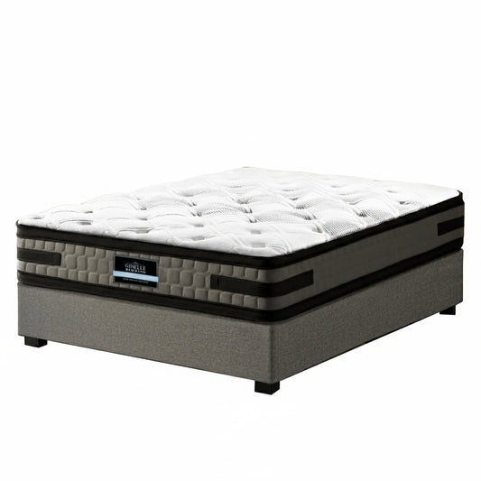 Artiss Bed Frame with 36cm Giselle Mattress Set King Single Gas Lift Base Grey