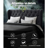 Artiss Bed Frame King Size with 4 Drawers Charcoal MILA