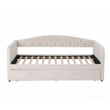 Artiss King Single Daybed Velvet Trundle Bed Frame Tufted Guest Bed
