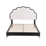 Artiss Queen Bed Frame with Adjustable Shell Headboard and PVC Upholstery