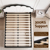 Artiss Queen Bed Frame with Adjustable Shell Headboard and PVC Upholstery