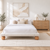 Artiss Boucle Queen Bed Frame and Chest of 6 Drawers Bedroom Set