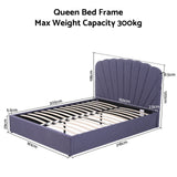 Artiss Queen Bed Frame with Lift Up Storage and USB Ports Grey