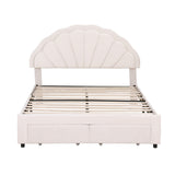 Artiss Double Bed Frame with 2 Storage Drawers Upholstered Velvet Platform Bed LED Headboard