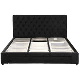 Artiss King Bed Frame Storage Charging Station Upholstered 3 Drawers USB Type-C