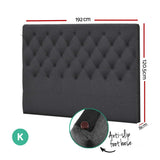 Artiss Bed Head Headboard King Size Fabric - CAPPI Charcoal