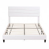 Artiss Double Bed Frame with Adjustable Headboard Platform Base Linen Fabric Charging Ports