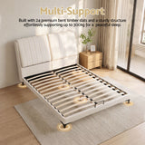 Artiss King Size Bed Frame with Adjustable Headboard, PU Leather
