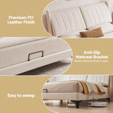 Artiss King Size Bed Frame with Adjustable Headboard, PU Leather