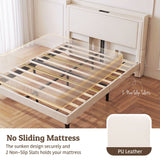 Artiss Queen Bed Frame with USB Charging and Side Storage Shelves Beige