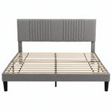 Artiss King Bed Frame with Adjustable Headboard, Grey, 300kg Capacity