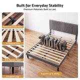 Artiss Queen Bed Frame with Adjustable Headboard, Grey, 300kg Capacity