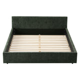 Artiss King Bed Frame Chenille Heavy Duty Platform Base Green 300kg Support No Box Spring Needed