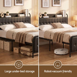 Artiss Double Bed Frame with Storage Headboard SAA Certified Charging Station