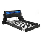 Artiss Queen Bed Frame with Storage Headboard, 2 Drawers, Charging Station& LED Light