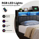 Artiss Queen Bed Frame with Storage Headboard, 2 Drawers, Charging Station& LED Light