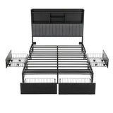 Artiss Queen Bed Frame with Storage, 4 Drawers and Charging Station