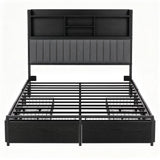 Artiss Queen Bed Frame with Storage, 4 Drawers and Charging Station