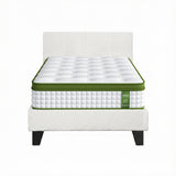 Artiss Single Bed Frame with Hybrid Mattress Set 30cm Medium Firm Platform Headboard Boucle Upholstered Pocket Coil for Pressure Relief