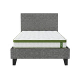 Artiss BedStory Single Bed Frame and Mattress Set, 30cm Hybrid Cooling Gel Mattress with Grey Upholstered Wooden Platform Base, Modern Bedroom Furniture Bundle