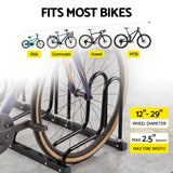 Weisshorn 5 Bike Floor Stand Rack Fits 20"-29" MTB Tires for Garage Storage