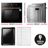 Devanti 60cm Built-In Electric Oven 80L Gross 9 Functions Black