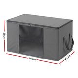 Artiss Blanket Storage Bags Box X4 Clothes Quilt Container 84L Organiser Grey