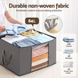 Artiss Blanket Storage Bags Box X4 Clothes Quilt Container 84L Organiser Grey