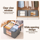 Artiss Blanket Storage Bags Box X8 Clothes Quilt Container 84L Organiser Grey