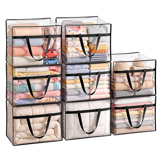Artiss Blanket Storage Bags 8Pcs 40L PVC Box Clothes Doona Moving Organiser
