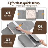 Artiss Bed Sheet Organisers Box Set 8Pcs Storage King Size Bedding Foldable Grey