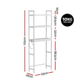 Artiss Over Toilet Storage Bathroom Rack Space Saving 3 Tier Organiser White