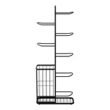 Everfit Ball Storage Rack Sports Equipment Organizer 7-Tier with Basket for Garage Gym Black