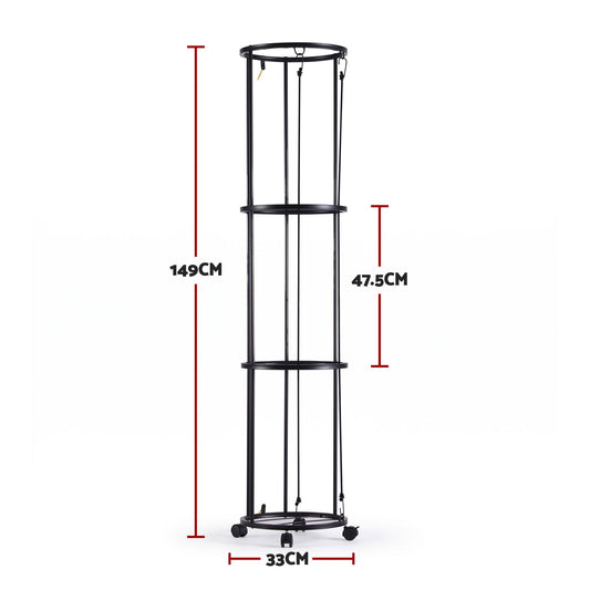 Everfit Vertical Ball Storage Rack with Wheels Sports Equipment Organiser